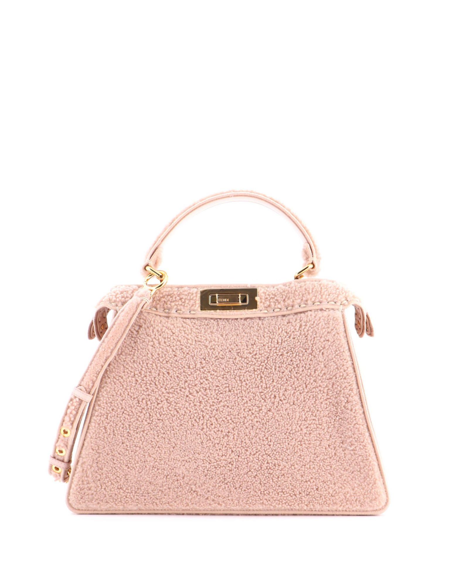 Pre-Owned Fendi Medium Peekaboo ISeeU Bag Shearling