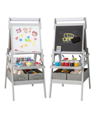 3 in 1 Art Easel for Kids with Magnetic Chalkboard and Whiteboard