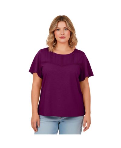 Трикотажный топ AVENUE Women's Knit Lace Yoke