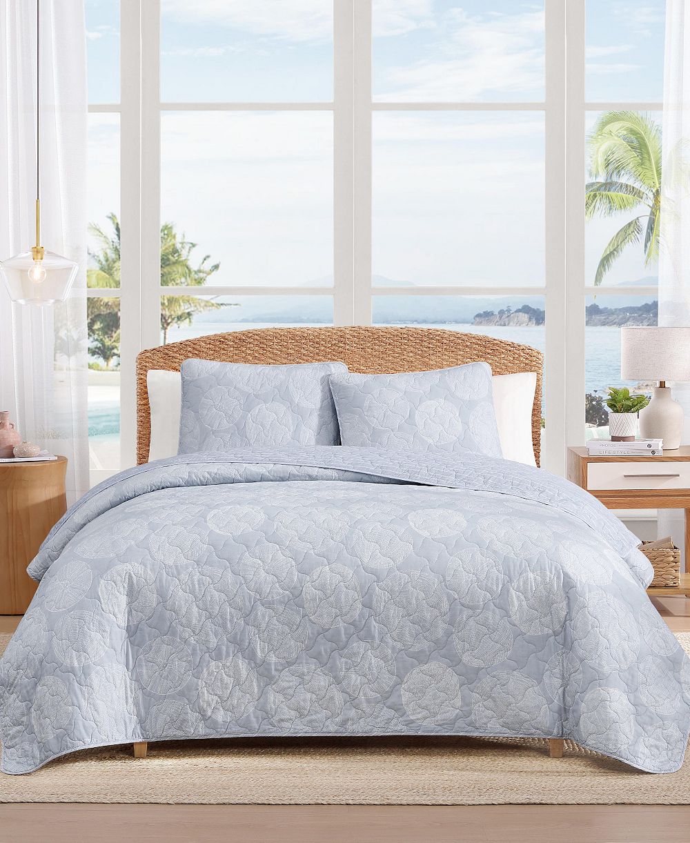 Tommy Bahama Home Ocean Island хлопковый реверсивный комплект из 3 предметов, Full/Queen