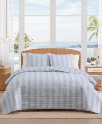Tommy Bahama Home Bahama Weekend Stripe Cotton Reversible 3-Pc. Quilt Set, Full/Queen