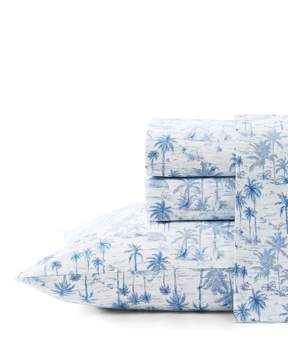 Tommy Bahama Home Cotton Percale 4 Piece Sheet Set, California King