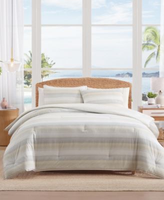 Tommy Bahama Home Canal Island Stripe Cotton 3-Pc. Comforter Set, King