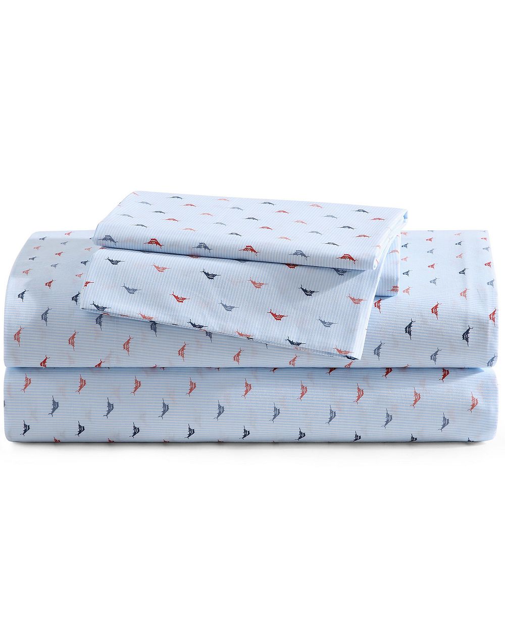 Комплект постельного белья Tommy Bahama Home Iconic Marlin, хлопок, 4 шт., Queen