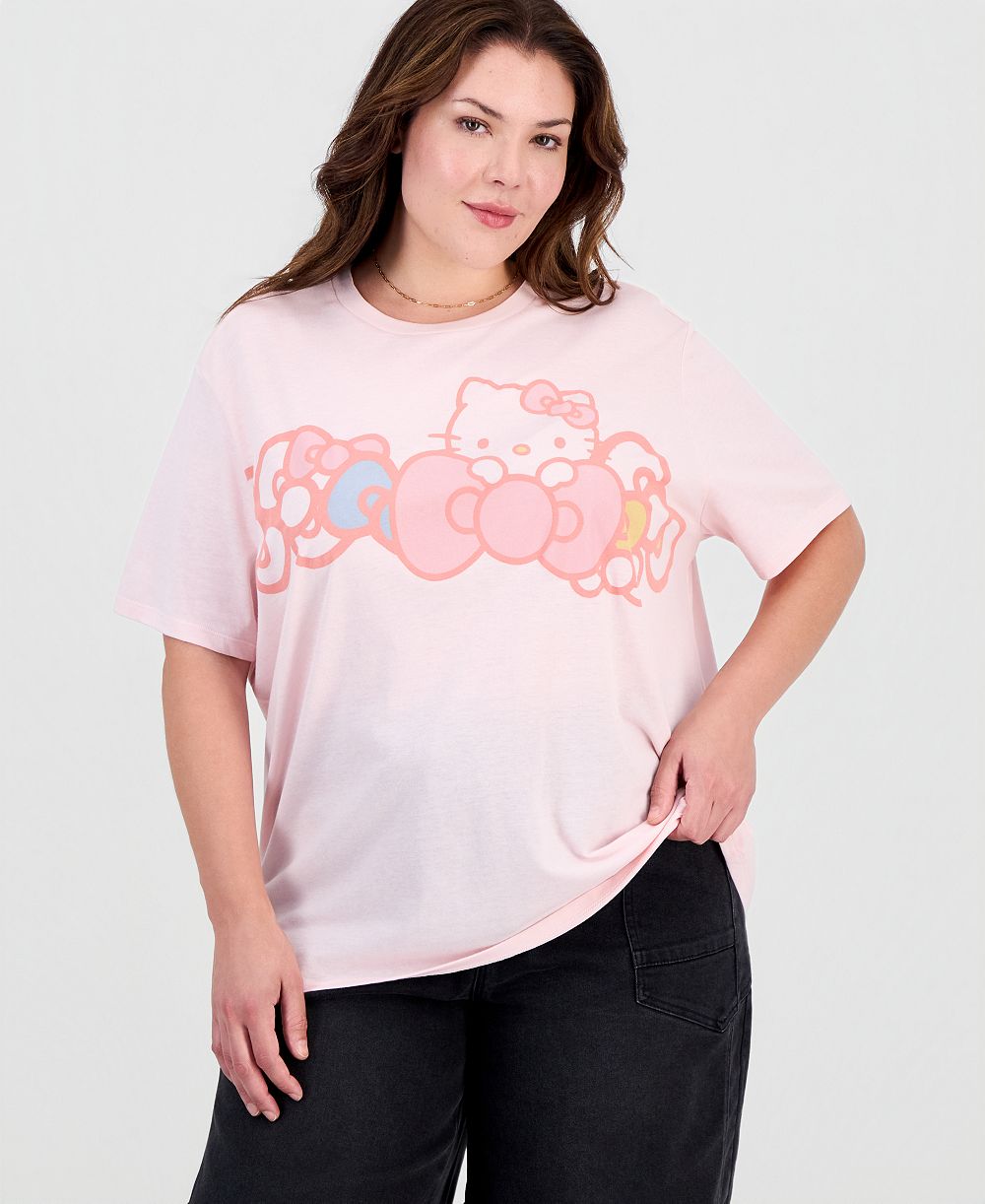 Love Tribe футболка Hello Kitty Bow Graphic Print Plus Size