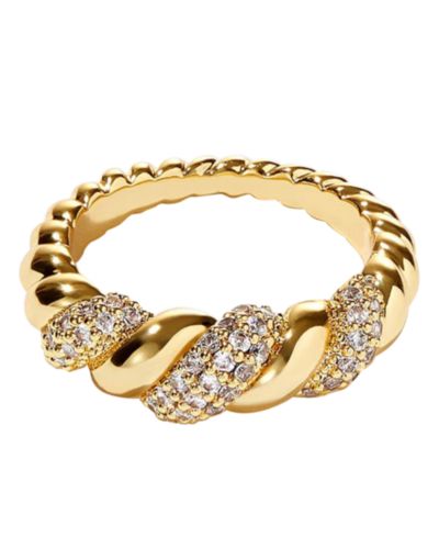 Ana Luisa Cubic Zirconia Rope Pavé Twisted Ring