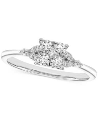 Алмазное кольцо Macy's (1/3 ct. t.w.) в белом золоте 14k