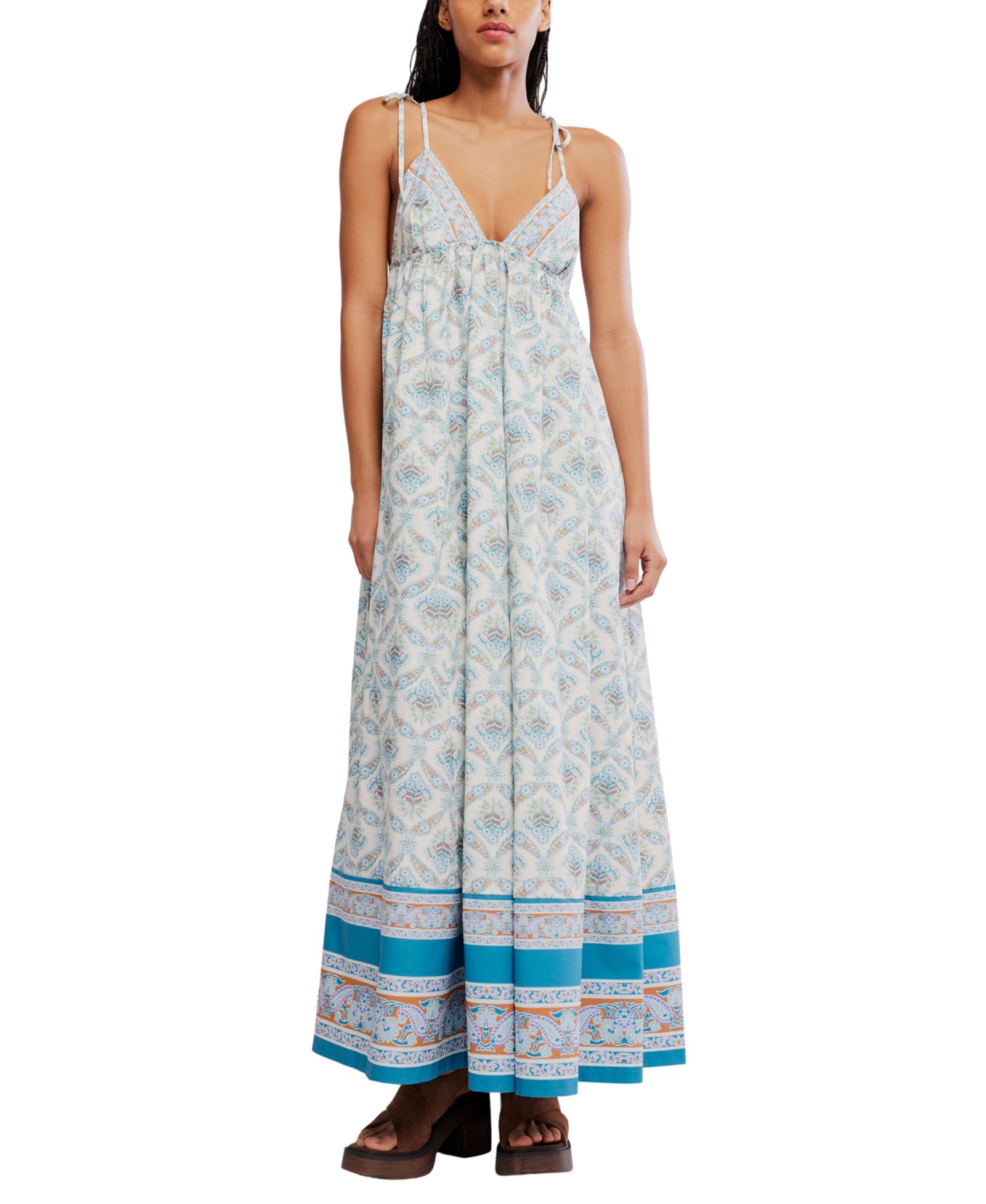 Free People Women's Sorrento Stroll Printed Sleeveless Cotton Dress