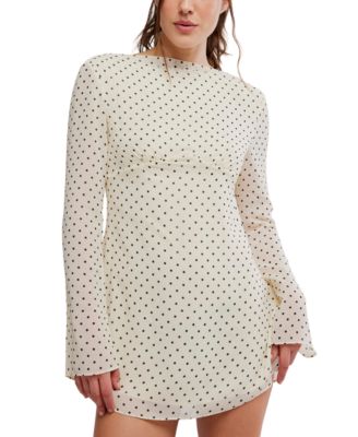 Мини-платье Free People Women's Jolie с вырезом лодочкой и принтом