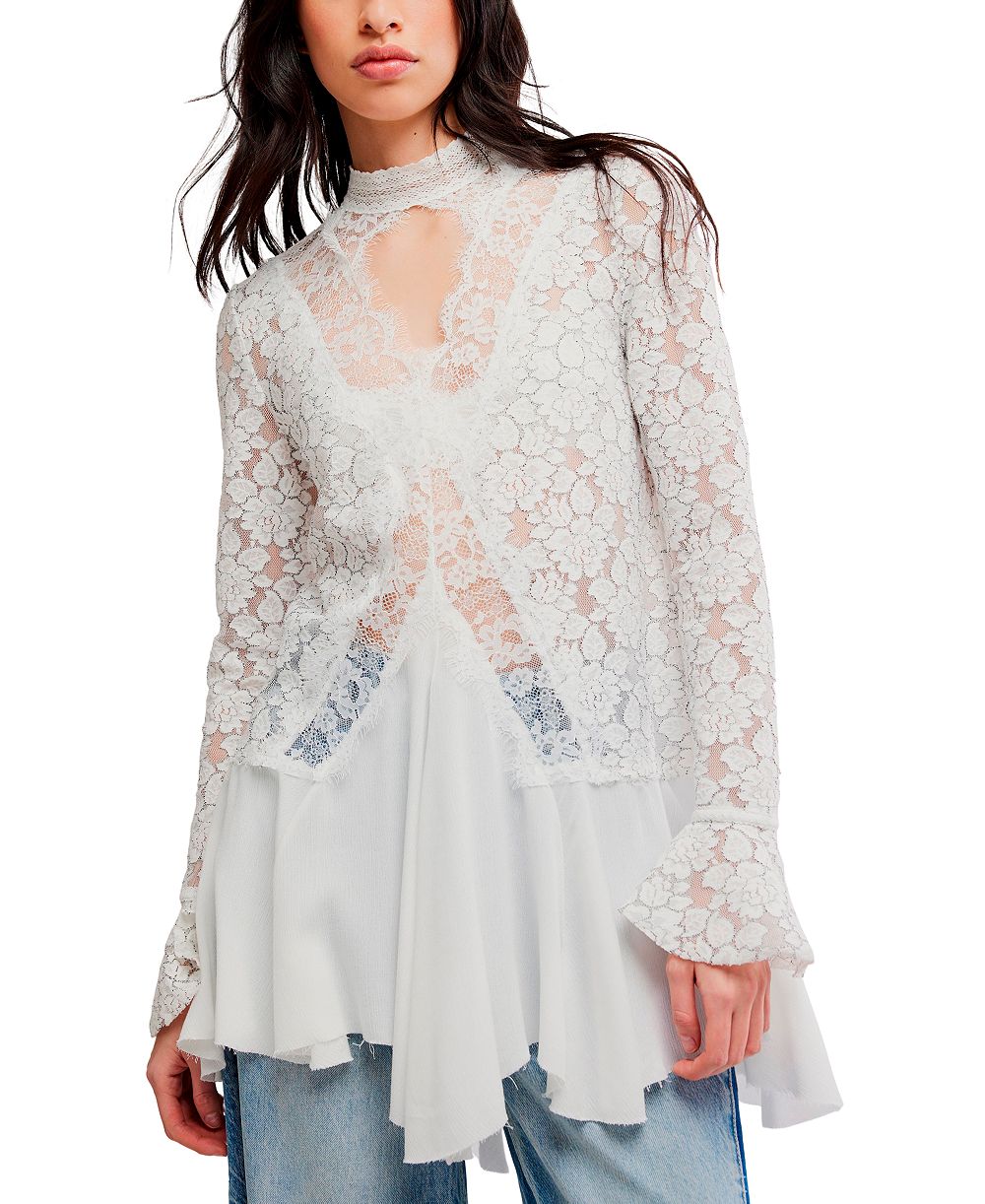 Женский туника Free People Women's First Crush Mock-Neck Lace