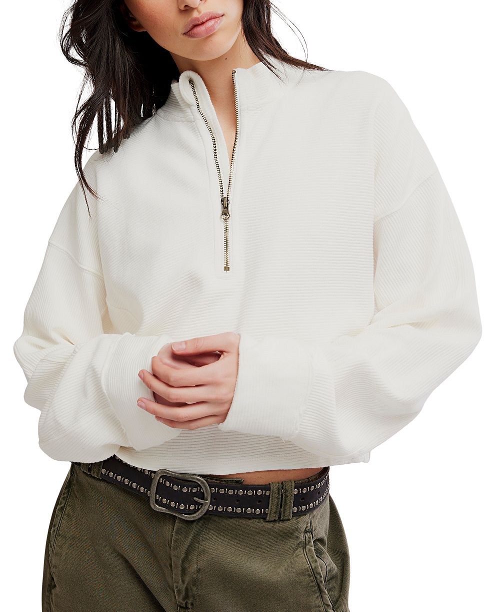 Free People Women's Celeste Quarter-Zip Pull-On Sweatshirt