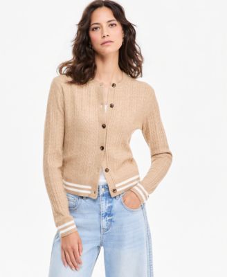 On 34th Women's Tipped Cable Cora Cardigan, Macy's Exclusive