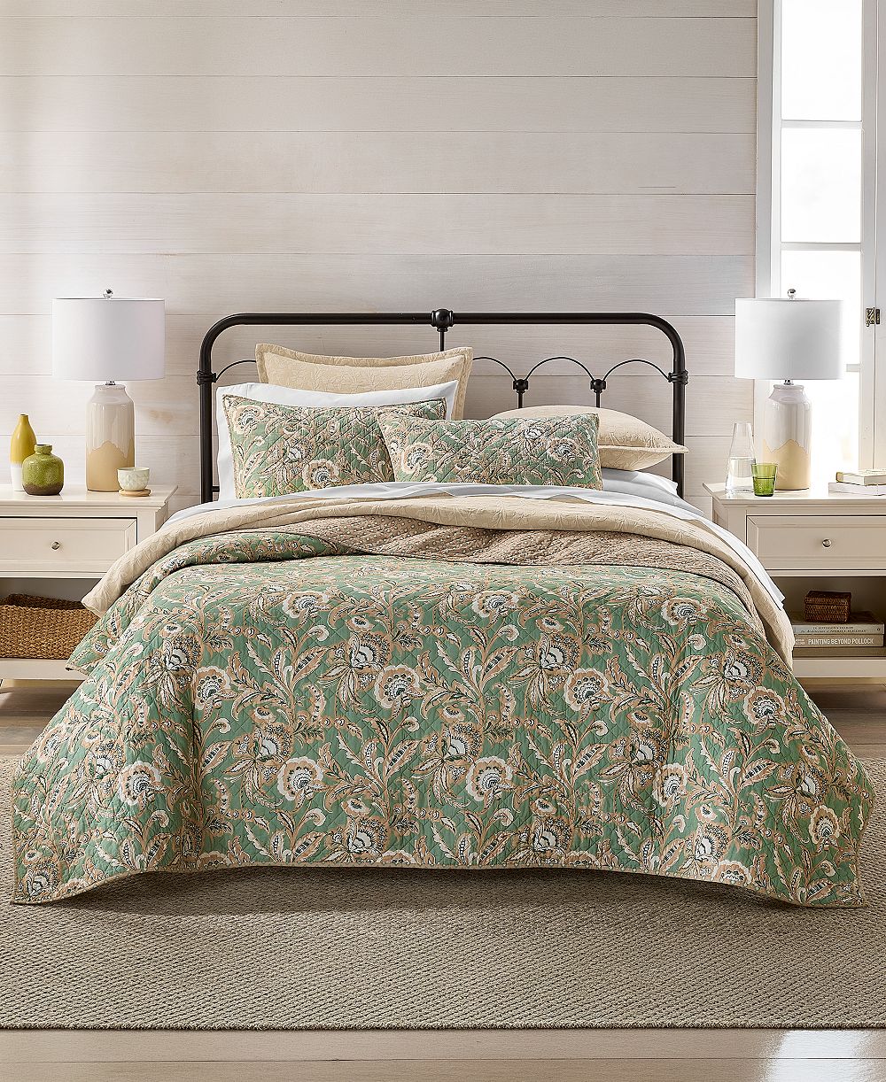 Charter Club Venetian Vine Cotton 2-Piece Quilt Set, Twin, Macy's Exclusive