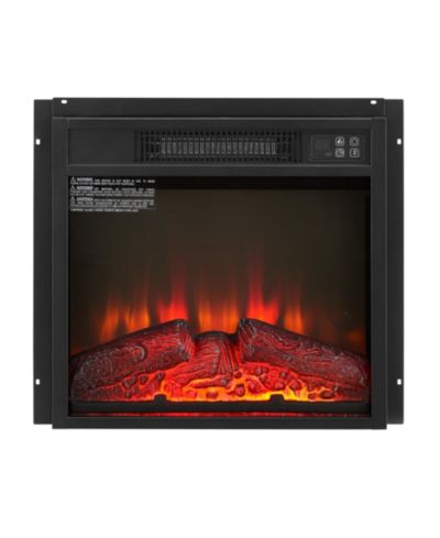 Flynama Electric Fireplace Insert 1400W 120V ,Equipped with remote control, ultra thin heater with log set & realistic flame