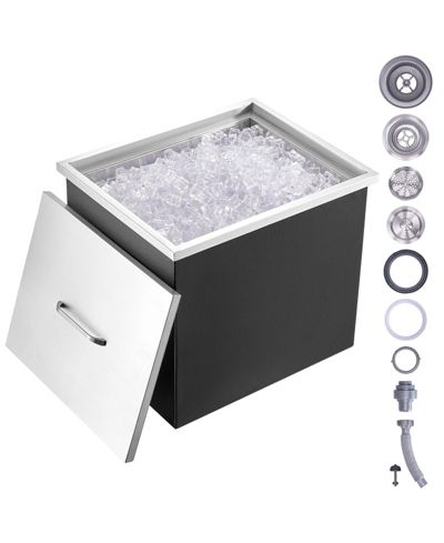 Mecale 21 x 17 x 18 Inch Drop-In Stainless Steel Ice Chest, 40 Qt with Lid