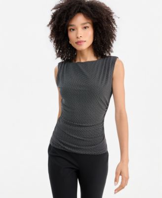 I.N.C. International Concepts Women's Sleeveless Printed Mesh Top, Macy's Exclusive