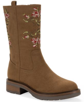 Женские ботильоны Style & Co Women's Tiannaa Embroidered Round Toe Mid Shaft