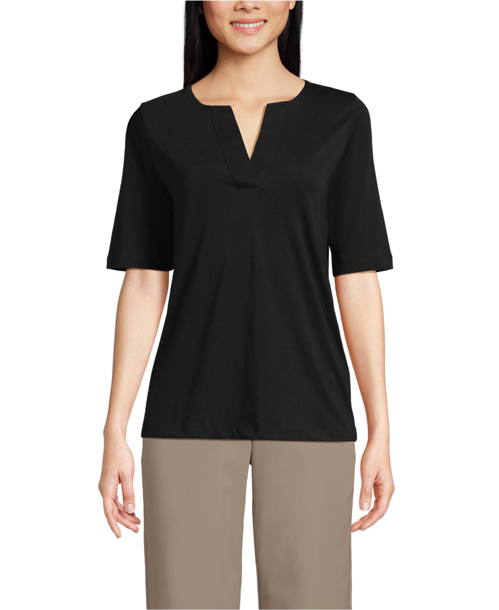 Lands' End Women's Short Sleeve Basic Mesh Polo Shirt