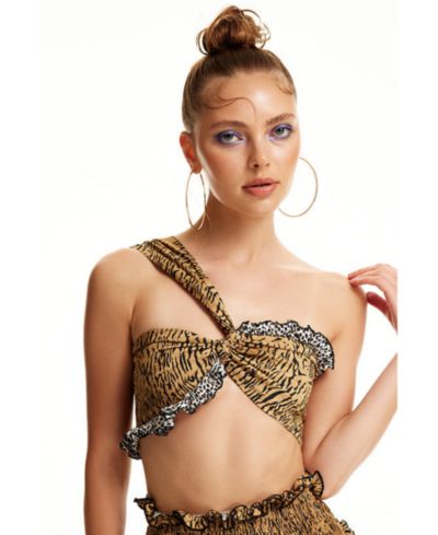 Асимметричный укороченный бюстлет Luna B Oasis Crop Bustier