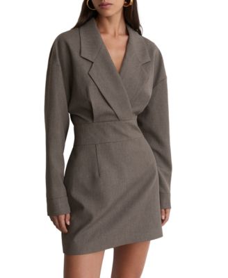 REISS Women's Juno Long-Sleeve Structured Mini Blazer Dress