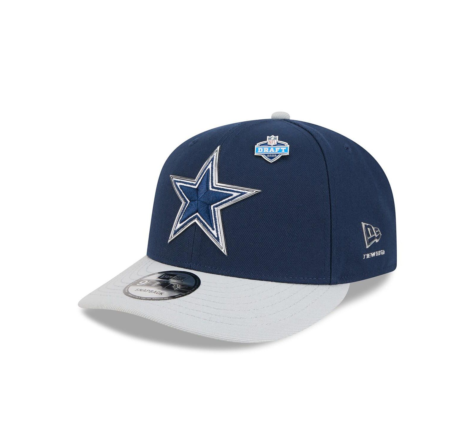 New Era Men's Navy/Silver Dallas Cowboys 2026 NFL Draft On Stage Pre-Curved 9FIFTY Snapback Hat