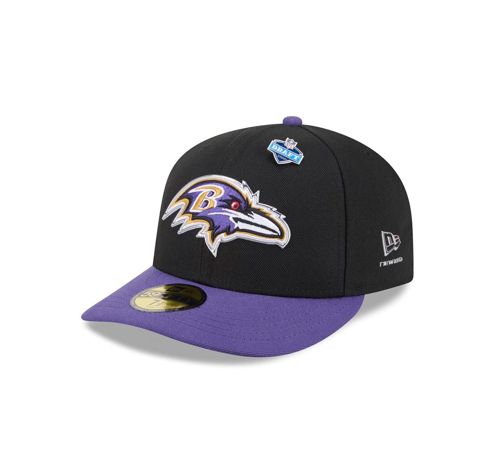 New Era Мужской Black/Purple Baltimore Ravens 2026 NFL Draft Pre-Curved 59FIFTY Fitted Hat