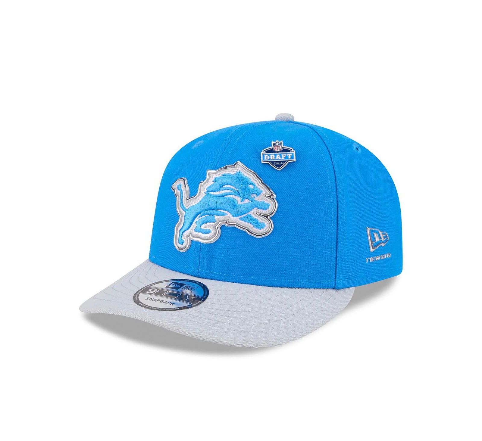 New Era Men's Blue/Silver Detroit Lions 2026 NFL Draft On Stage Pre-Curved 9FIFTY Snapback Hat