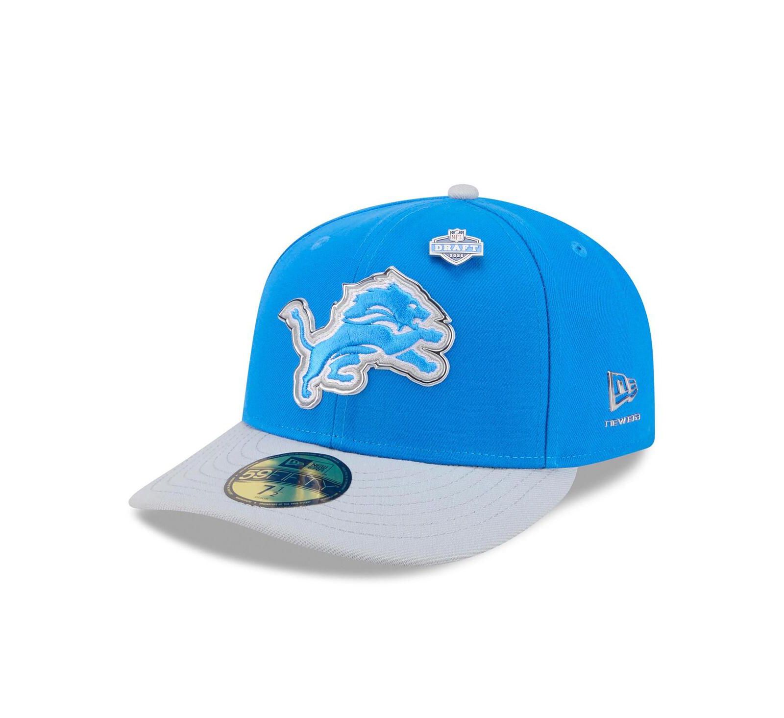 Мужская кепка New Era Detroit Lions 59FIFTY, сине-серебристая