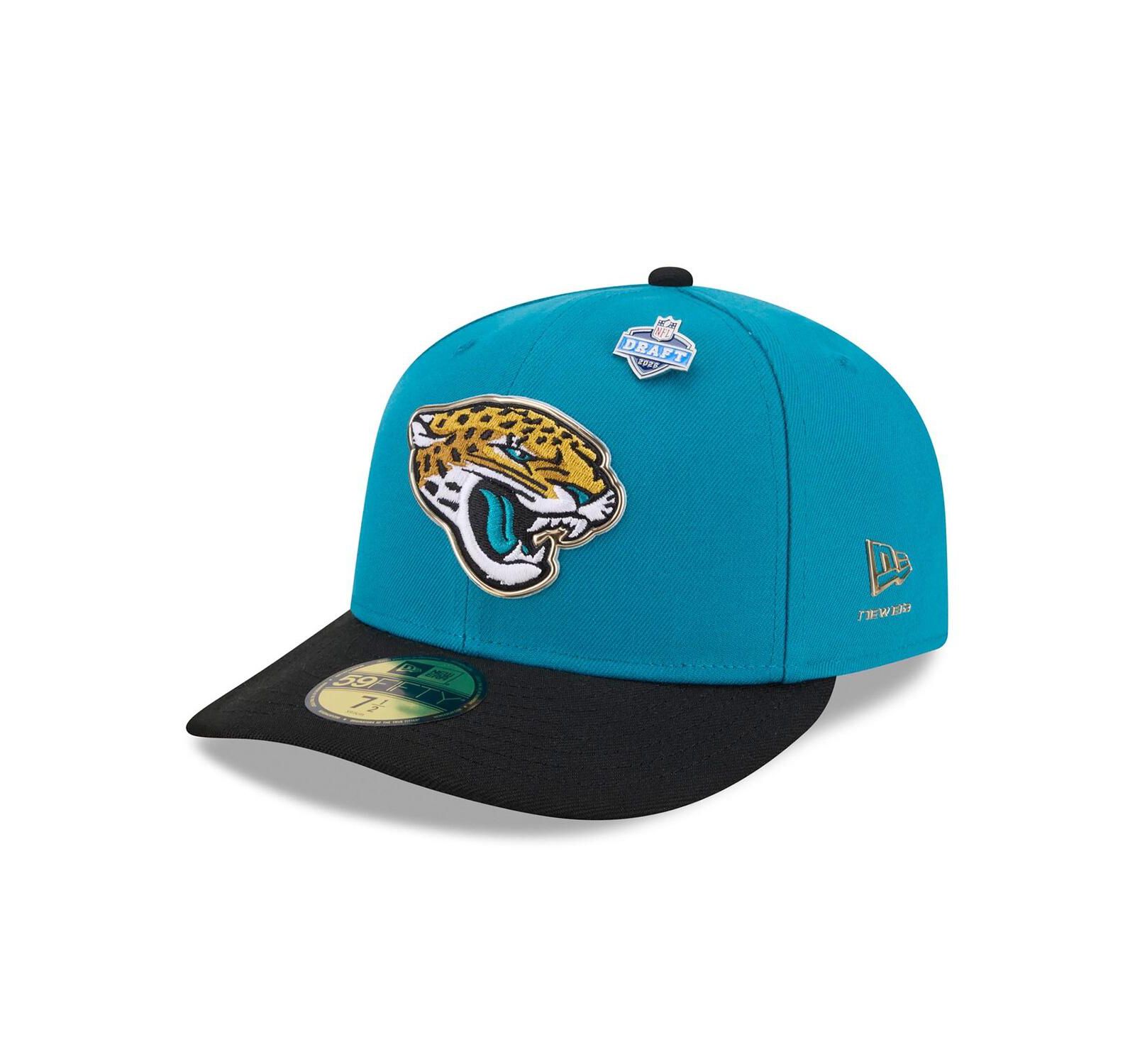 Мужская кепка New Era Jacksonville Jaguars 2026 NFL Draft 59FIFTY Pre-Curved бирюзово-черная