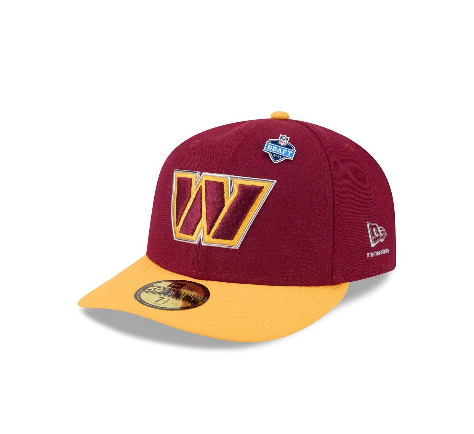 New Era Мужская кепка 59FIFTY Washington Commanders, бордовый/золотой, NFL Draft