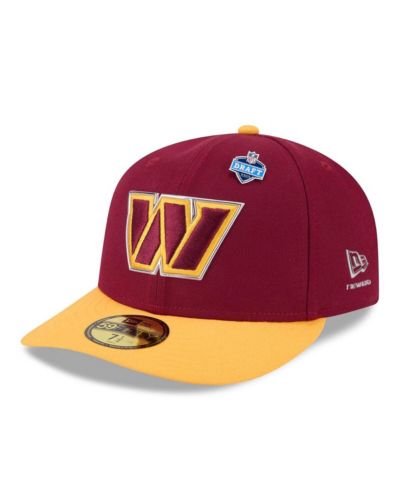 New Era Мужская кепка 59FIFTY Washington Commanders, бордовый/золотой, NFL Draft
