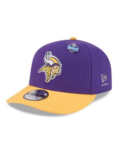 New Era Men's Purple/Gold Minnesota Vikings 2026 NFL Draft On Stage Pre-Curved 9FIFTY Snapback Hat