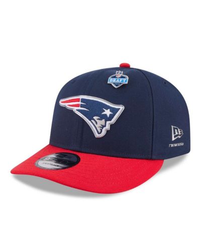 Мужская кепка New Era Navy/Red New England Patriots 2026 NFL Draft On Stage 9FIFTY Snapback Hat