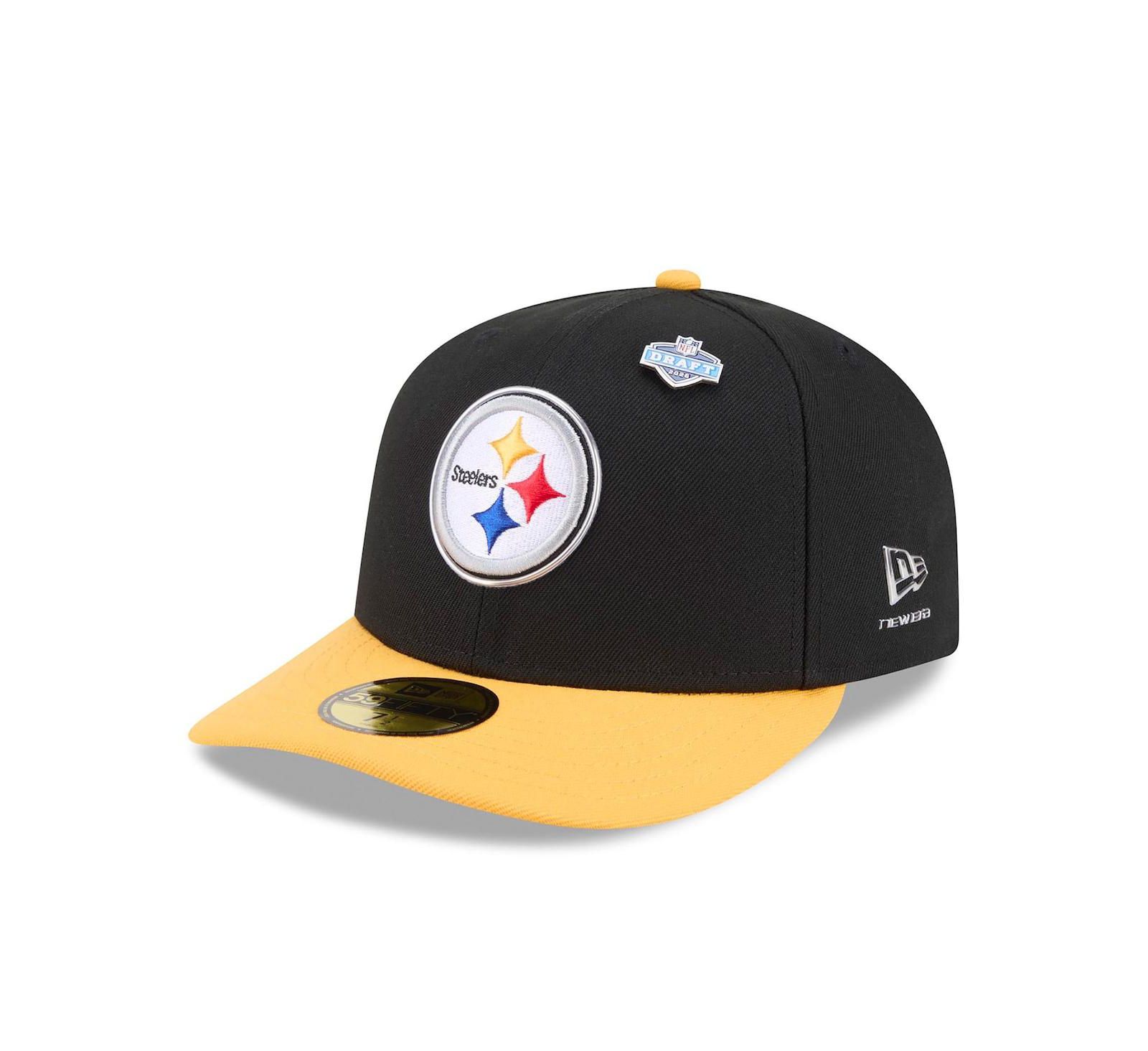 New Era Men's Black/Gold Pittsburgh Steelers 2026 NFL Draft Pre-Curved 59FIFTY Fitted Hat