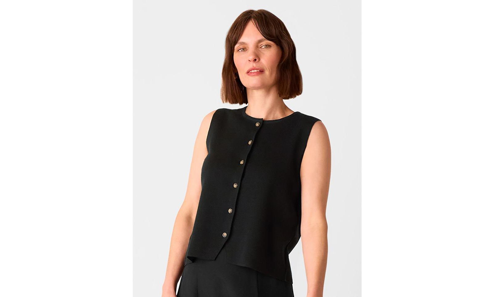 Whistles Women's Lucy Button Front Knit Tank