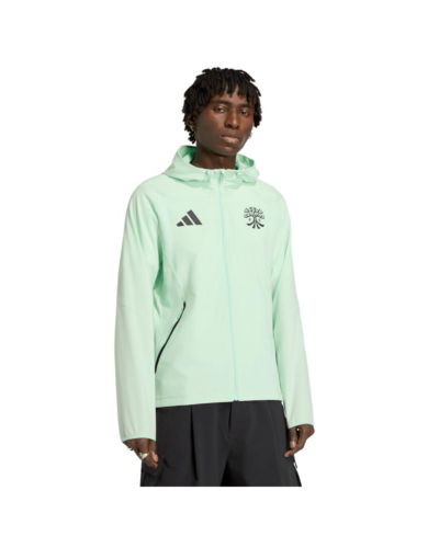 Adidas Men's Green Austin FC Tiro Travel Full-Zip Hooded Windbreaker Jacket