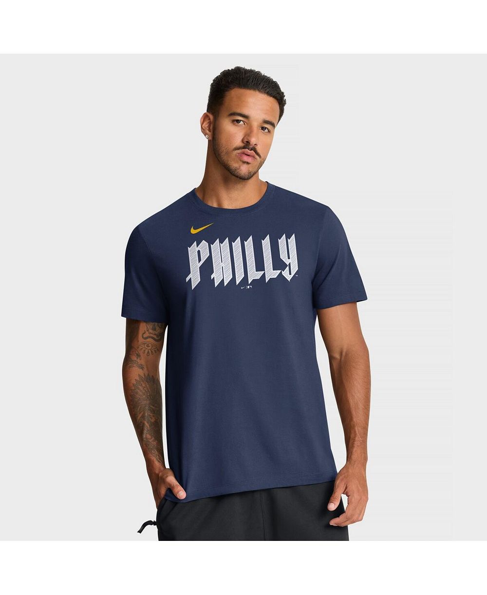 Nike Men's Navy Philadelphia Phillies City Connect Large Logo T-Shirt
