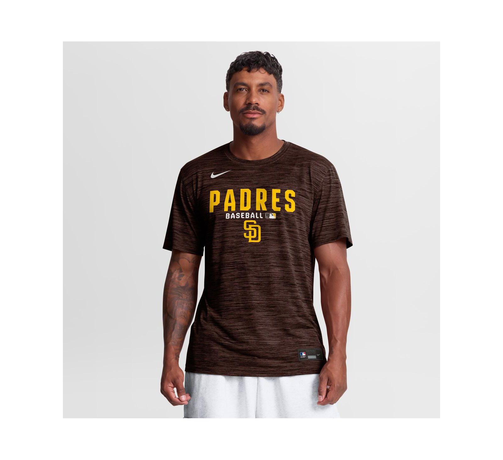 Nike Мужской Brown San Diego Padres Authentic Collection Velocity Dri-FIT T-Shirt