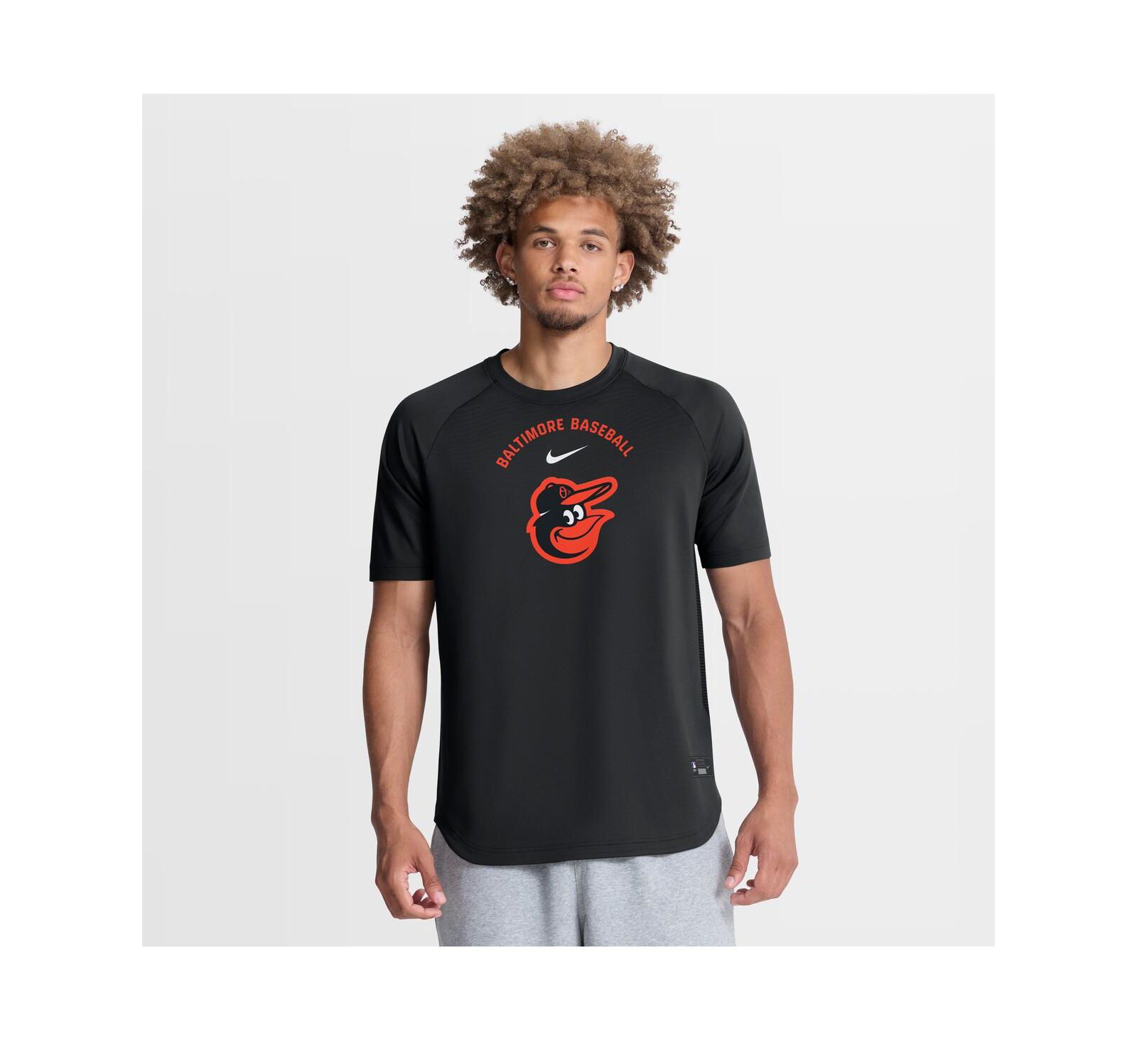 Nike Men's Black Baltimore Orioles Authentic Collection Batting Practice Pre-Game Raglan Dri-FIT T-Shirt