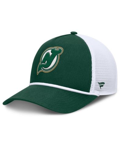 Мужская регулируемая кепка Fanatics New Jersey Devils Bermuda A-Frame, зеленая/белая