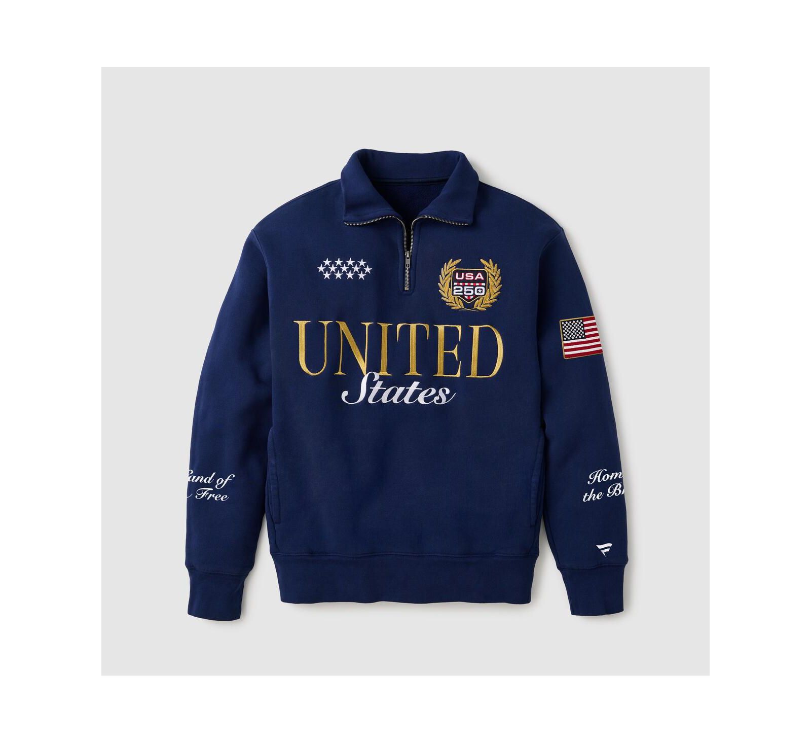 Fanatics Men's Navy USA 250 Limited Edition Quarter-Zip Polo Sweatshirt