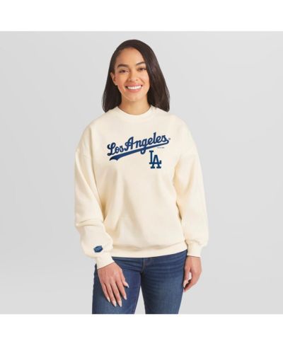 WEAR by Erin Andrews женское свитшот WEAR by Erin Andrews Women's Cream Los Angeles Dodgers Heavyweight Crew Neck