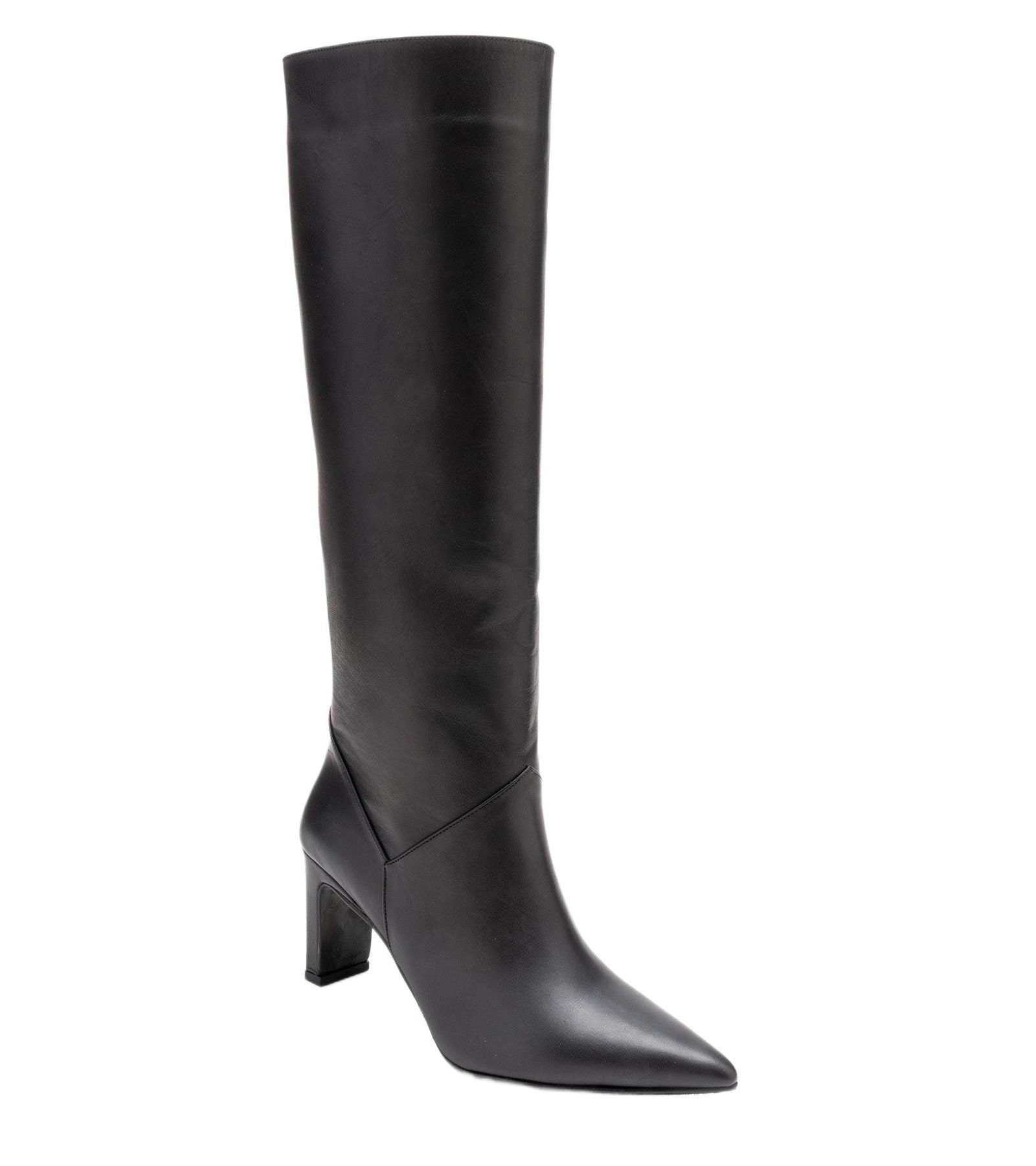 Forever & Always Shoes Women's Merla Leather Block Heel Boot