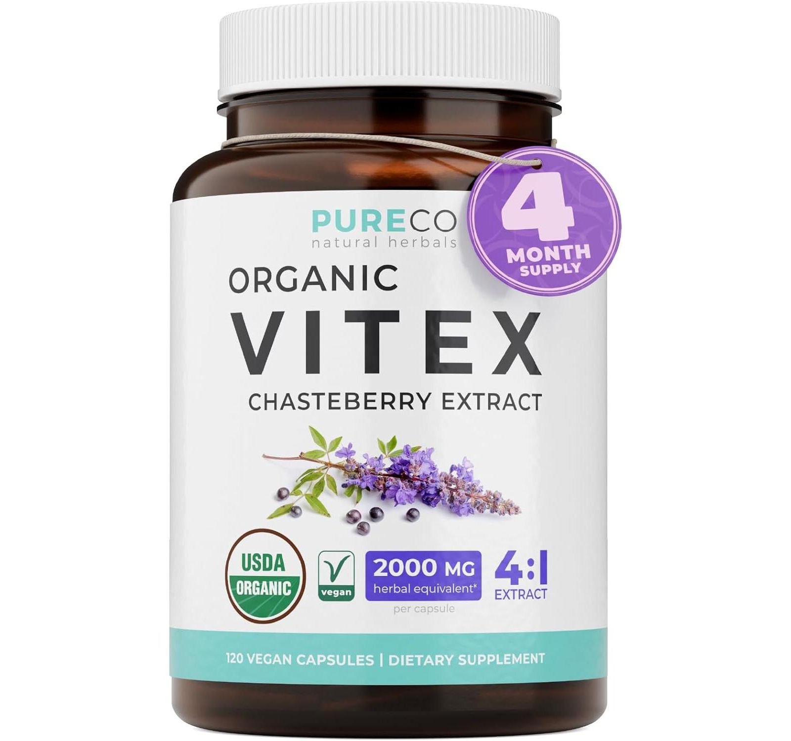 Органическая добавка Pure Co Vitex Chasteberry для женщин