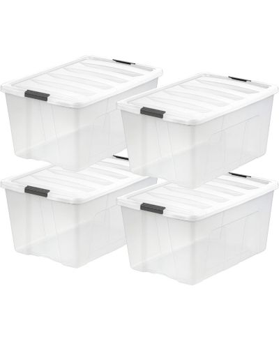 IRIS USA пластиковые контейнеры для хранения с крышками, 4 шт