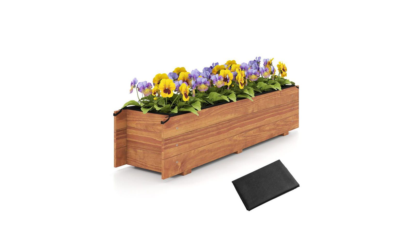 Slickblue Elevated Wooden Raised Garden Bed with Liner & Drainage