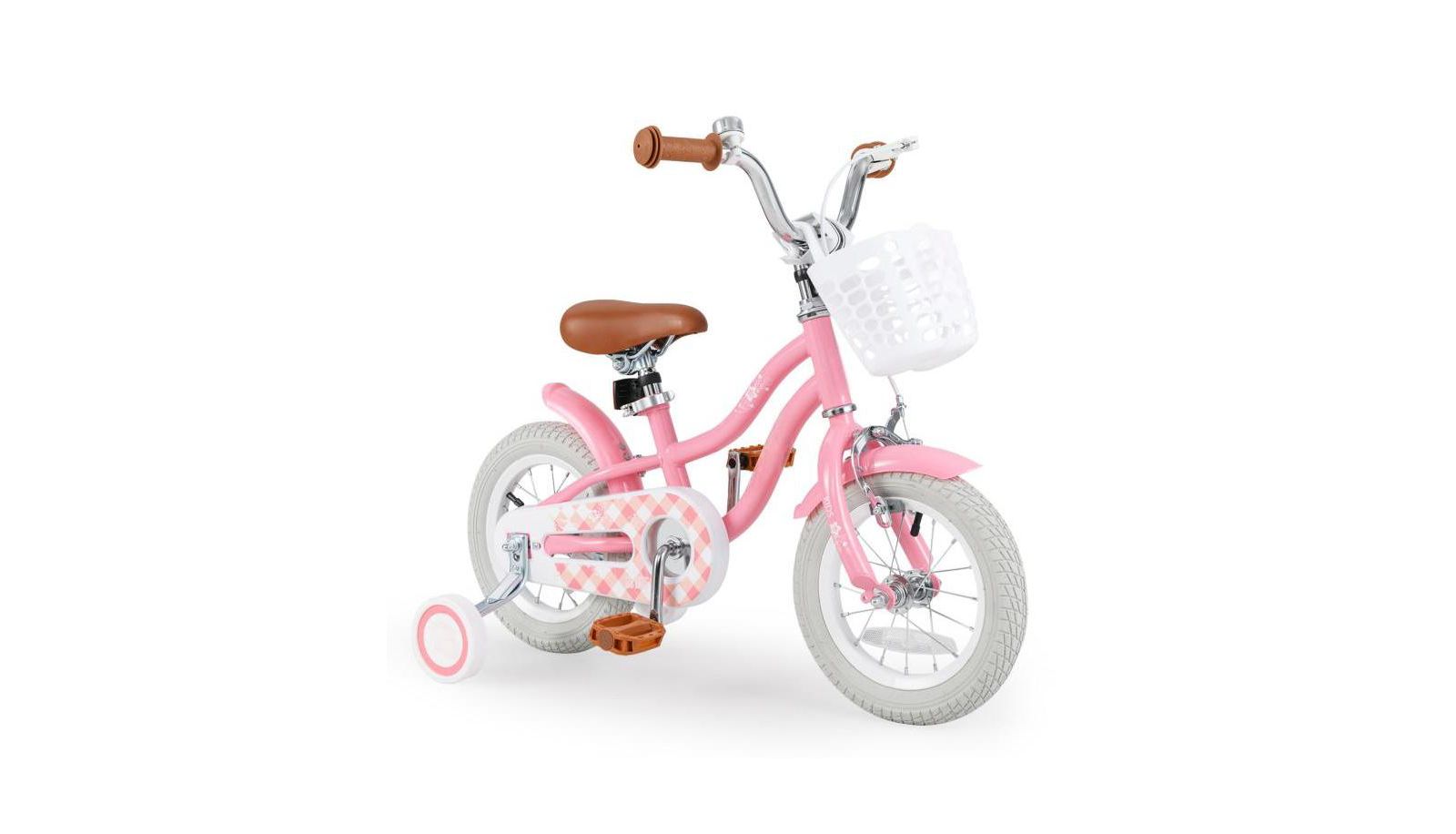 Hongge 18 Inch Adjustable Kids Bike with Training Wheels, Ages 4-8