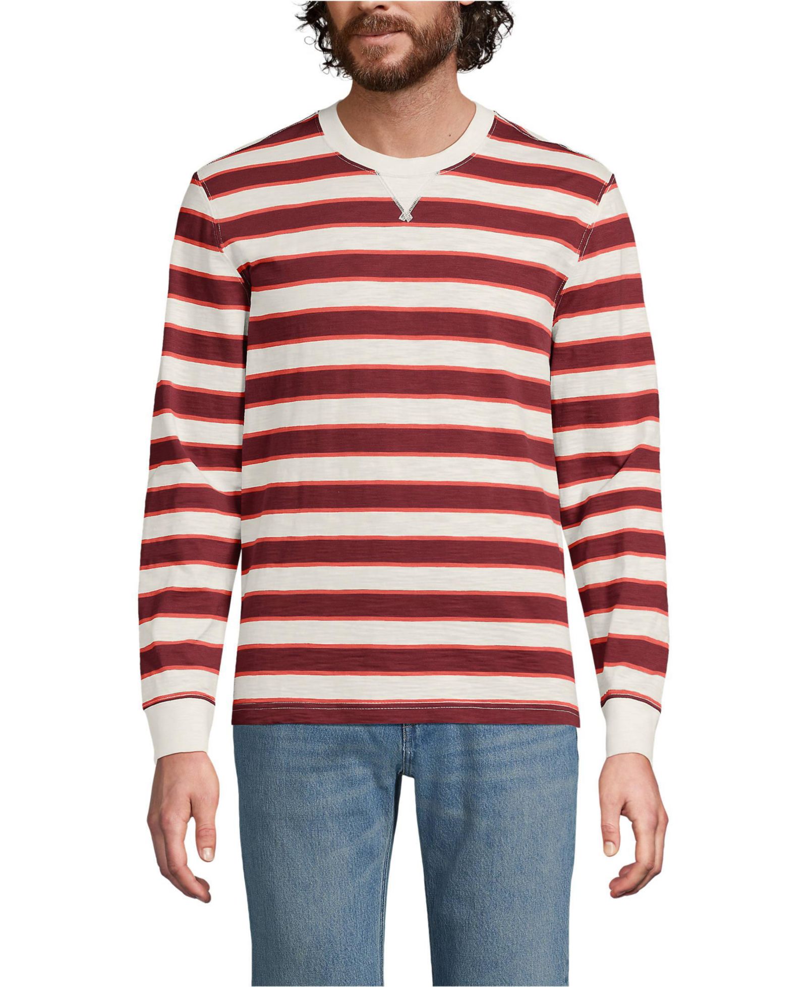 Lands' End Men's Long Sleeve Slub Crew