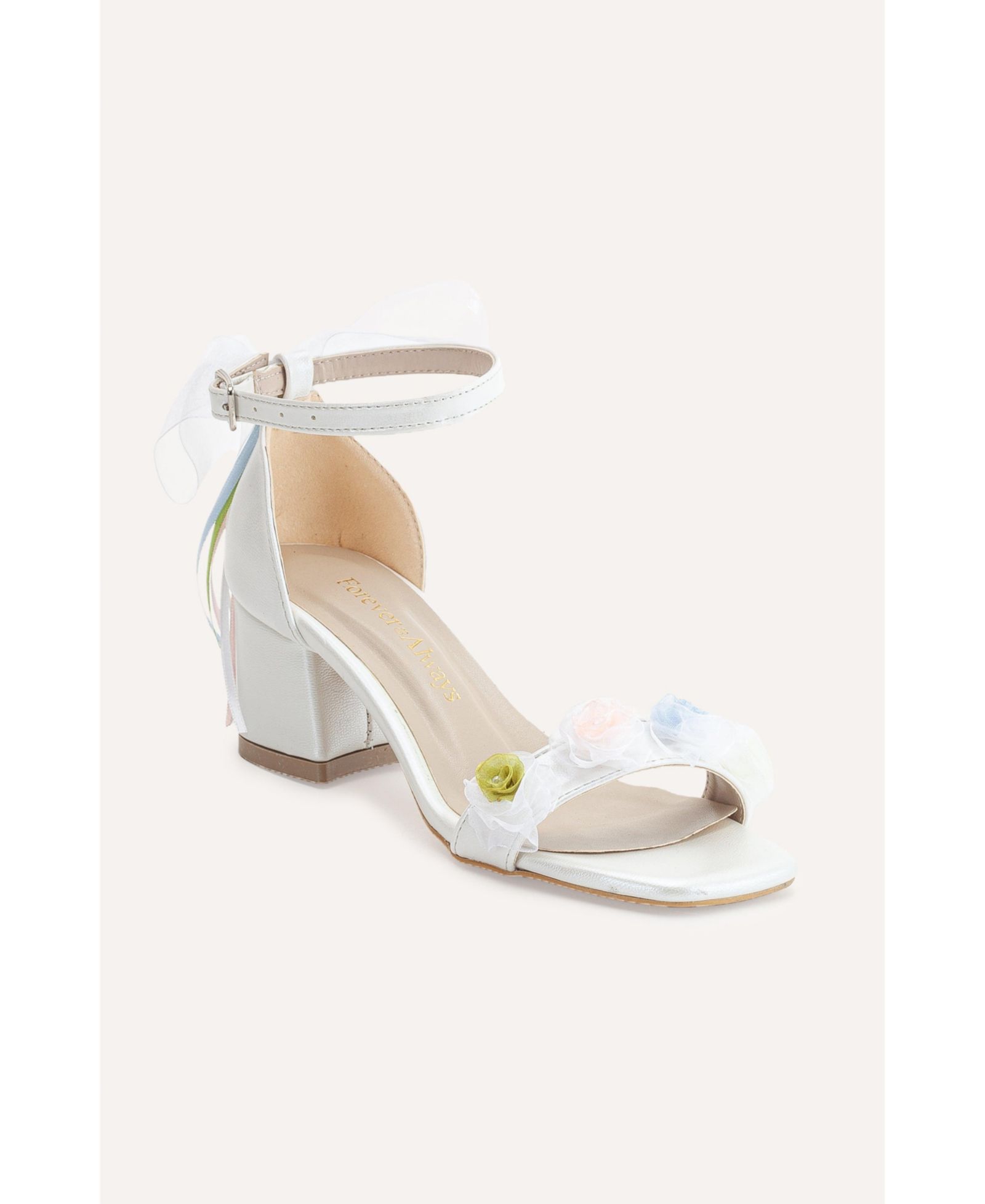 Forever & Always Shoes Womens Grazia Lace Block Heel Bridal Sandals