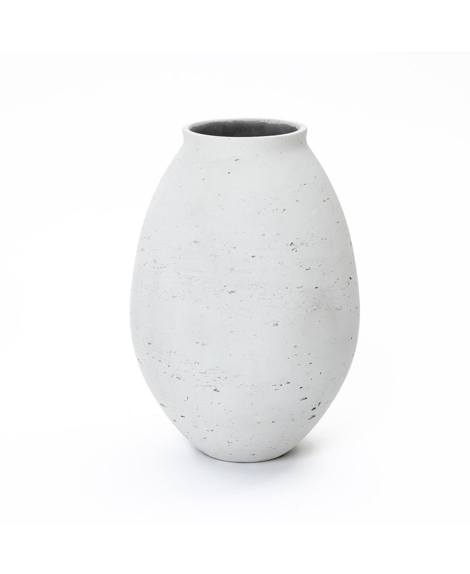 LuxenHome Antique White Cement Bulb Vase, Tall Home Accent for Floor and Tabletops